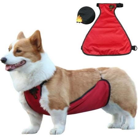 Waterproof Dog Belly Cover Short Legged Female/Male Dog Chest Protector Warm Dog Vest S-female Red