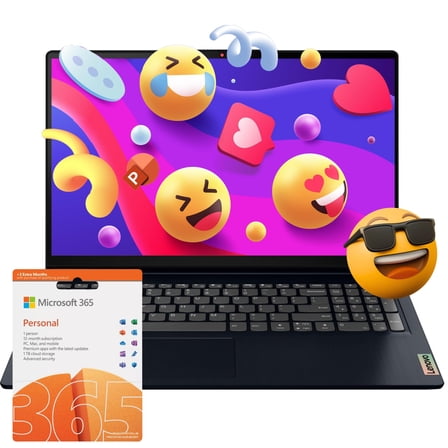 Lenovo Everyday Essential 15 FHD Laptop * 36GB RAM * 1TB SSD * Free Microsoft 365 * Intel 4-Core Processor * Wi-Fi 6 * Card Reader * Type-C * Windows 11