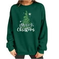 thumbnail image 5 of Craaazy Christmas Fashion Long Sleeve Round Neck Shirts for Women Christmas Printing Loose Blouse Capless Sweatshirts Top Gifts, 5 of 8
