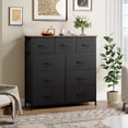 thumbnail image 4 of Commode à 9 Tiroirs, Tour de Rangement en Tissu Noir de 65 Pouces de Hauteur avec Cadre en Métal, Unité d'Organisation pour Chambre, Salon, Garde-Robe, 4 of 5