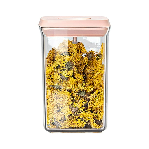 Recipientes de plástico para almacenar alimentos con tapa - Conjunto hermético de organización de cocina para despensa, cereales, harina y aperitivos
