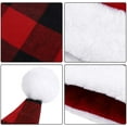 thumbnail image 6 of Manunclaims Santa Hat Christmas Plaid Santa Hat Short Plush with White Cuffs Plush Fabric New Year Christmas Hat for Adults and Kids, 6 of 7