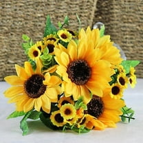 Clearance sale!1 Bouquet Lifelike Artificial Sunflower Artificial Plastic Sunflower Heads Home Party Decorations Props New