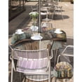 thumbnail image 5 of Outdoor Tablecloth with Umbrella Hole for Patio/Picnic/Party/Camping, Lavender Floral Waterproof Table Cloth Round Cover Washable, Bottle Daisy Flower Rustic Wood Grain Dia 60", 5 of 7