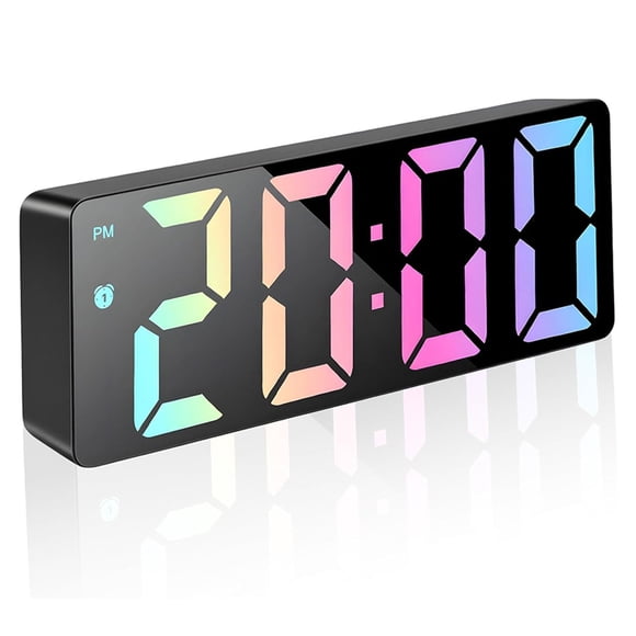 Reloj Despertador Digital Relojes Digitales Mesita Noche Pantalla LED A Color Relojes Despertadores Eléctricos Alimentados por Red Eléctrica Relojes Despertadores Mesita Noche
