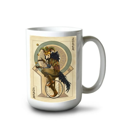 

15 fl oz Ceramic Mug Joker Playing Card Dishwasher & Microwave Safe