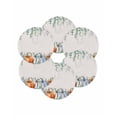 thumbnail image 7 of 15 Inch Round Placemats Set of 6, Fall Non Slip Heat Insulation PP Table Mats, Orange Blue Pumpkins Thanksgiving Green Eucalyptus Leaf Washable Place Mats for Kitchen Dining Party Table Decor, 7 of 7