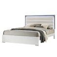 thumbnail image 4 of Olivia Full Bed: LED Headboard, White Wood Frame, Full Size, Contemporary Bedroom Furniture (NJ) - Modern Style, 4 of 6