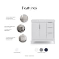 thumbnail image 5 of Water Creation Elizabeth 36" Wood Single Bathroom Vanity in Pure White/Chrome, 5 of 12