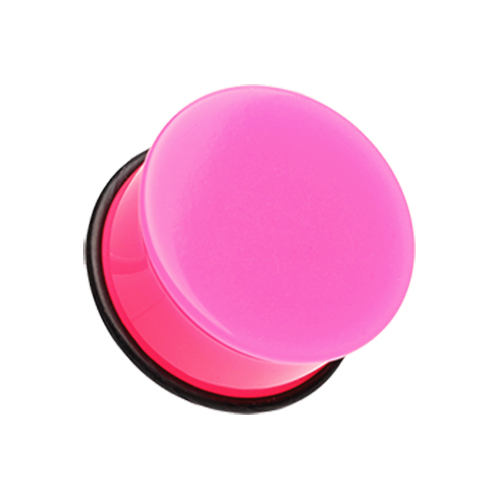 Neon Colored Acrylic Single Flared Ear Gauge Plug