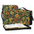 thumbnail image 3 of FOR U DESIGNS Sunflower Bible Case with Shoulder Strap Sturdy Bible Protective Carrier Size M Easy to Clean PU Leather Bible Carrying Cases Reusable Bible Study Tote Bag Organizer for Women, 3 of 7