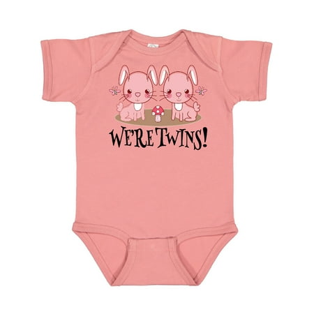 

Inktastic Twin Girls Woodland Rabbits Gift Baby Girl Bodysuit