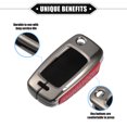 thumbnail image 3 of Car Smart Key Fob Case Kit Compatible con Skoda Fabia, funda protectora de cuero de imitación rojo Keyless Entry Remote Cover con llavero, 3 of 7