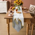 thumbnail image 5 of Table Runners 72 Inches Long, Gray Gold Marble Cotton Linen Kitchen Dining Coffee Table Runner for Party Home Decor, Modern Abstract Marble Crack Texture Tabletop Dresser Scarves Runner 18x72 Inch, 5 of 9