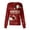 Deep Red, variant on Scrubs Jackets for Women Usa Flag Graphic Print Medical Nurse Uniforms Plus Size Crew Neck T Shirts Long Sleeve Scrub Top