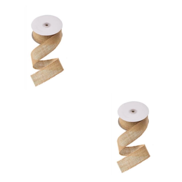 Billuyoard 9M/rollo de cintas de yute natural para boda, bricolaje, cuerda, envoltura de regalo, decoración 6cmx9m 2Conjunto