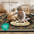 thumbnail image 4 of ODIKA 8'x10' Washable Area Rug Music Guitar Notes Retro Vintage Songbook Motif Note Acoustic for Living Room, Under Sectional, Family , Durable, Non-Slip, 4 of 7