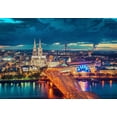 thumbnail image 2 of Haker, Matthias 18x14 White Modern Wood Framed Museum Art Print Titled - Cologne Blue Hour, 2 of 4