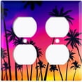 thumbnail image 3 of Metal Light Switch Plate Cover Colorful Beach Sunset Palm Trees BCH001, 3 of 14
