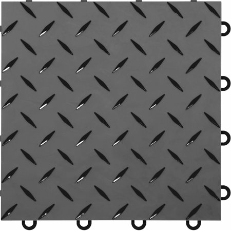 IncStores 5/8" Thick Nitro Pro Interlocking Floor Tiles, Garage Floor Tile for a Stronger and Safer Garage, Workshop, Shed, or Trailer, Diamond-Top Garage Floor Covering, Graphite/Black, 40 Tiles