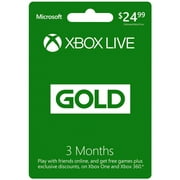 Angle View: Xbox LIVE 3-Month Gold Card (Xbox 360)