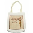 thumbnail image 1 of African Tote Bag, Vintage Themed Illustration Slim Indigenous Girl Colorful Dress, Cloth Linen Reusable Bag for Shopping Books Beach and More, 16.5" X 14", Cream, by Ambesonne, 1 of 2