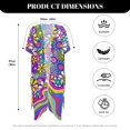 thumbnail image 6 of HELLHERO Casual Bathing Suit Cover Up for Pool High Quality Fabrics Loose Long Kimono Swimsuit Cover Up Pop Art Floral, 6 of 6