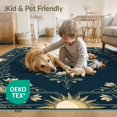 thumbnail image 4 of ODIKA 5'x7' Washable Area Rug Non-Slip, Low Pile, Stain Resistant Boho Moth Design With Celestial Botanical Symmetry Witchy Floral Refined for Guest Room, Lounge, Apartment, 4 of 7