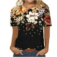 thumbnail image 1 of Fankiway Blouse à Manches Courtes Imprimée Mode pour Femmes Col Rond Hauts Décontractés Manches Courtes Hauts pour Femmes Liquidation Chemises pour Femmes Manches Courtes, 1 of 2