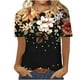 thumbnail image 1 of Fiudx Ofertas Flash Del Día Blusa de Manga Corta Estampada a La Moda para Mujer, Blusas Informales con Cuello Redondo, 1 of 2