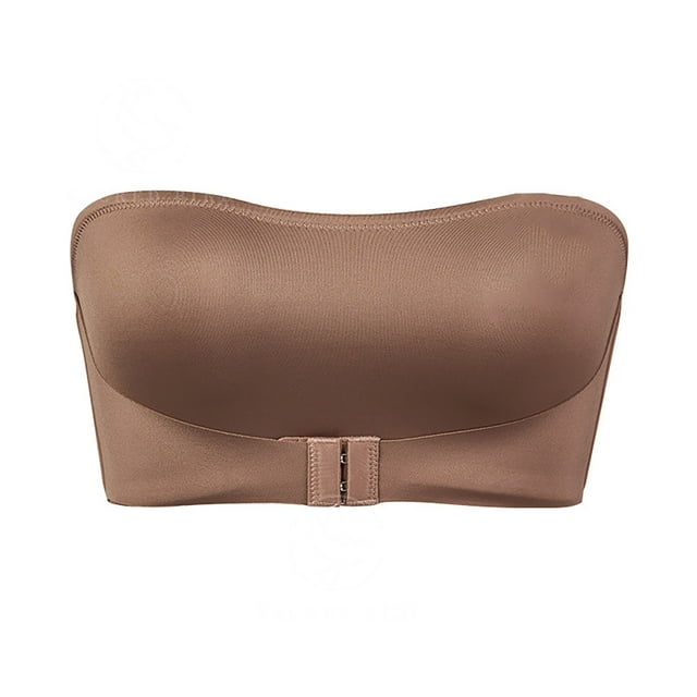 Twfbrm Bras for Women Woman's Solid Color Front Buckle Beautiful Back Ventilate Strapless Type Bra Without Steel Rim Soft Breathable Bra