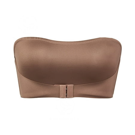 GENGING Ladies Tops Clearance Woman s Solid Color Sexy Lingerie Front Buckle Beautiful Back Ventilate Strapless Type Bra Without Steel Rim
