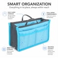 thumbnail image 2 of 1-Pack Women’s Purse Organizer Insert with Zipper Handles, Multi-Pocket Handbag Tote Liner, Travel Bag-in-Bag Storage Insert TIKA, 2 of 7
