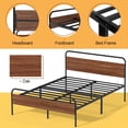 thumbnail image 5 of Lacoo 41 Inch Metal and Wood Platform Bed Frame, No Box Spring Needed, Metal Slat Support, Easy Assembly, Chestnut Brown, Queen, 5 of 6
