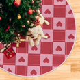 thumbnail image 5 of FMSHPON Valentine's Day Creative Lattice Love Heart Xmas Christmas Tree Skirt Stand Mat for Holiday Party Decoration Indoor Outdoor 36 inches, 5 of 6
