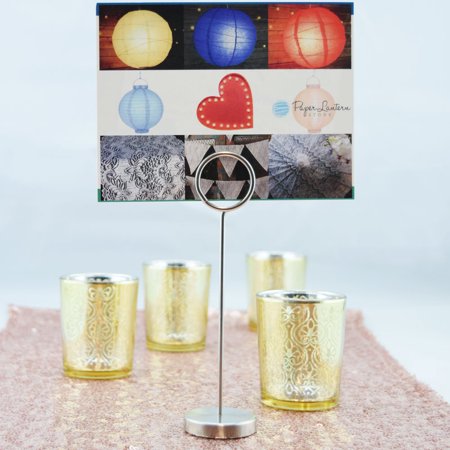 Table Card Holders - Quasimoon Solid Stainless Steel Metal Name Table Place Card Holder Stand - 6 Inch by PaperLanternStore