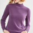 thumbnail image 4 of Scyoekwg Womens Long Sleeve Tops Crew Neck Bottoming Shirt Lightweight Loose Fall Tops Dressy Casual Blouses Trendy Solid Color Pullover (Purple,XXL), 4 of 4