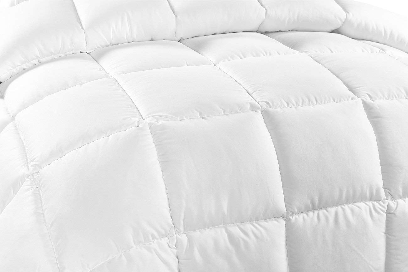 Chezmoi Collection White All Season Medium Warmth Down Alternative Comforter - Hypoallergenic Duvet Insert Corner Tabs, Piped Edges - Full / Queen