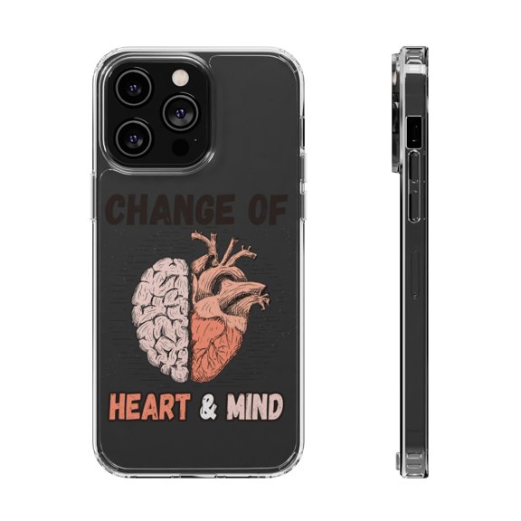 DistinctInk Clear Case for Apple iPhone 15 PRO (6.1" Screen) - Change Of Heart And Mind