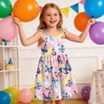 thumbnail image 3 of WAVSUF Girls Flare Dress Square Neck Sleeveless Adjustable Strap Summer Daily Cute Dress Multicolor Size 8, 3 of 9