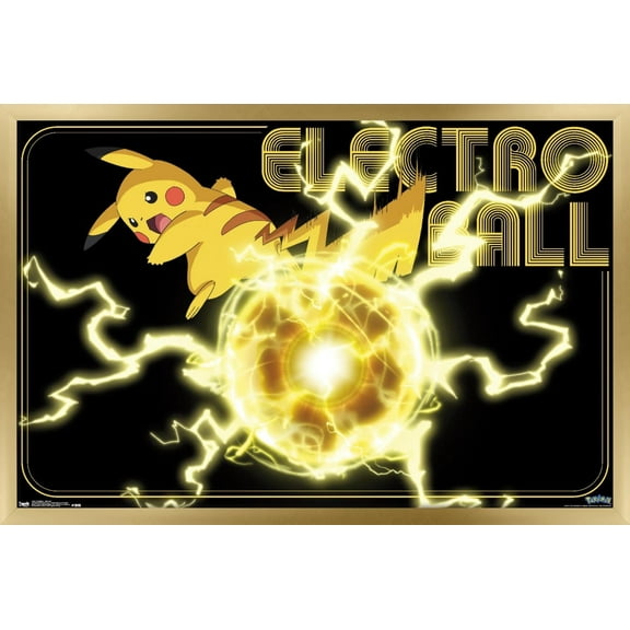 Pokemon - Pikachu Wall Poster, 22.375" x 34", Framed