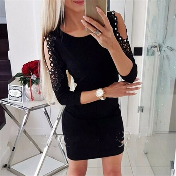 Pink Queen - Womens Casual Bending Mini Dress Lace Bodycon Dresses ...
