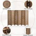 thumbnail image 4 of Room Dividers and Folding Privacy Screens, Boho 6 Panel Room Divider, 67" Room Divider Wall, Modern Room Partition, Privacy Dividers for Rooms, Bedroom, Office, Brown, 4 of 18