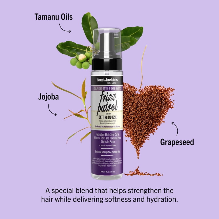 Aunt Jackie's Frizz Patrol Anti-Poof Twist & Curl Mousse, 8 oz