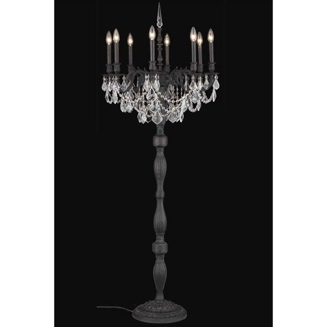 Elegant Lighting Rosalia 62" 8 Light Elements Crystal Floor Lamp