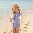 thumbnail image 2 of XINXIAOO Kids Girls Striped 1 Piece Backless Vest Style Bathing Suit, Soft Stretch Casual Toddler Swimwear Summer Beach Pool Wear 18-24 Months, 2 of 7