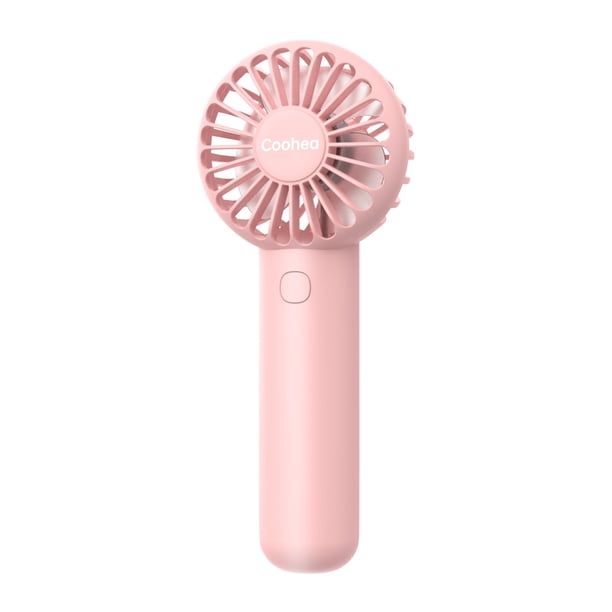 Ventilador de mano Coohea KW20 recargable por USB de 3 velocidades, color rosa