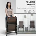 thumbnail image 3 of 2 Pcs Chaises Pliantes d'Extérieur en Osier avec Dossier Réglable, Brun, 3 of 7