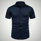 thumbnail image 1 of pstuiky camisetas de manga corta para hombre, Camisa informal de negocios de color liso con solapa y botones de manga corta para hombre camisas casuales para hombre xxl, 1 of 6