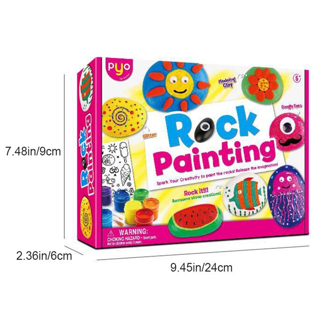 Kit de pintura de roca para niños, juguetes de Color agua de piedra, manualidades, juguetes para niños, niñas y niños, Acción de Gracias, Pascua, Halloween